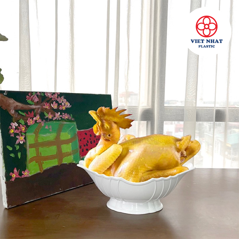 Đĩa thuyền để gà nguyên con hoặc để hoa quả trái cây bằng nhựa ABS (6815) - Việt Nhật Plastic HN