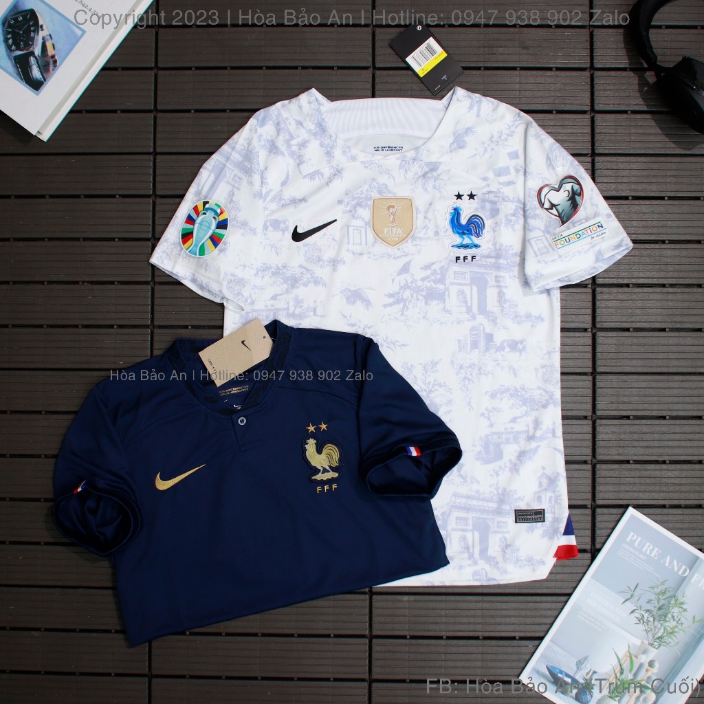 Bộ Quần Áo Bóng Đá, Đồ Đá Banh Đội Tuyển Pháp Euro 2024 - Áo Tuyển Pháp Sân Nhà Sân Khách WC 2023/24 - Vải Thái Cao Cấp
