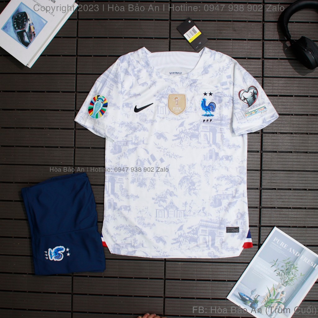 Bộ Quần Áo Bóng Đá, Đồ Đá Banh Đội Tuyển Pháp Euro 2024 - Áo Tuyển Pháp Sân Nhà Sân Khách WC 2023/24 - Vải Thái Cao Cấp