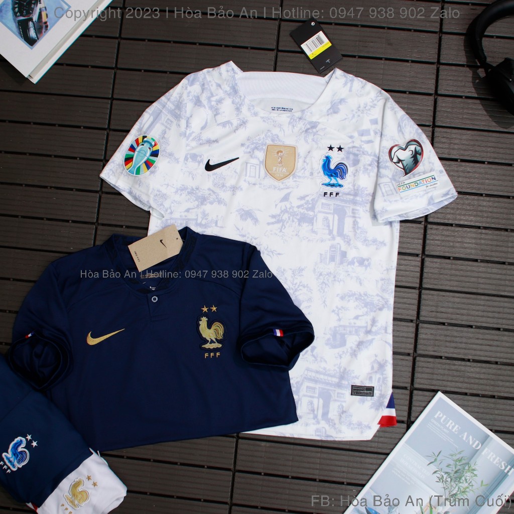 Bộ Quần Áo Bóng Đá, Đồ Đá Banh Đội Tuyển Pháp Euro 2024 - Áo Tuyển Pháp Sân Nhà Sân Khách WC 2023/24 - Vải Thái Cao Cấp