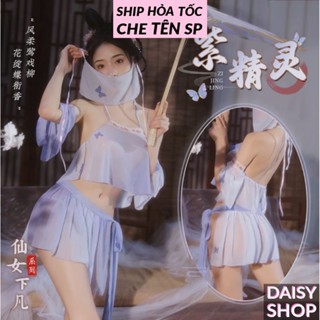 Cosplay nàng thôn nữ Trung Hoa dân dã 2 cách mặc sexy - váy đầm ngủ cổ trang Hán Phục xuyên thấu gợi cảm