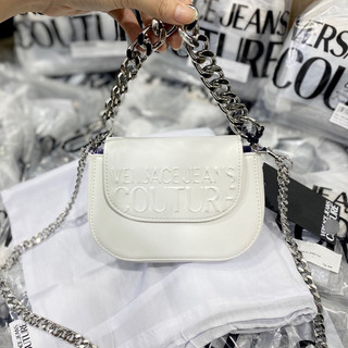 Túi versac.e jean couture mini cầm tay trắng
