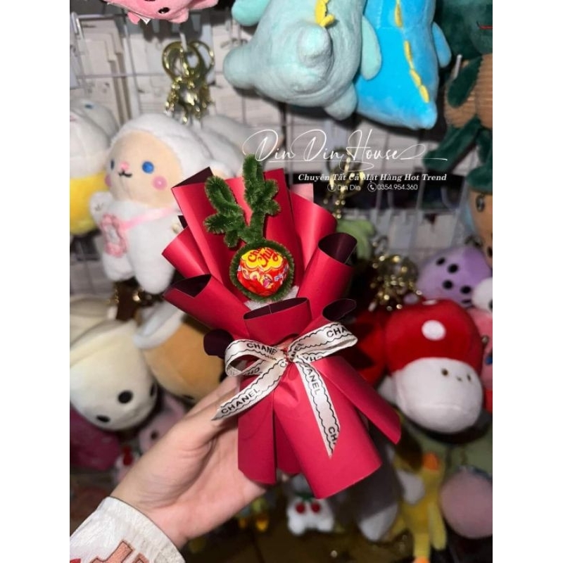 Bó hoa mini kẹo tặng noel.