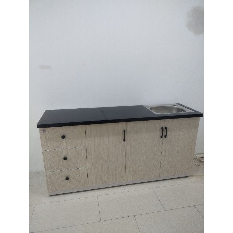 Tủ Bếp Nhựa Đài Loan - 2 Bồn Rửa - Mặt Dán gạch men- Có Dây Cấp Đầy Đủ - Miễn Phí Vận Chuyển