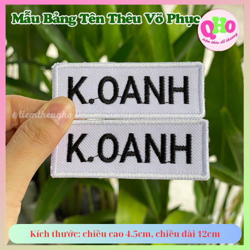 Bảng Tên Thêu Trên Võ Phục Dành cho Các Bộ Môn Teakwondo, Karate, Vovinam, Võ Cổ Truyền, Thêu Theo Yêu Cầu