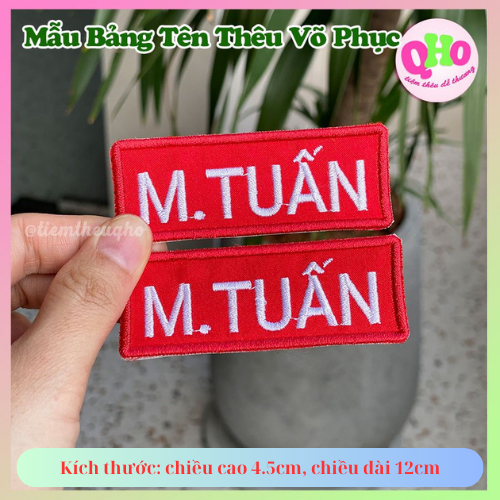 Bảng Tên Thêu Trên Võ Phục Dành cho Các Bộ Môn Teakwondo, Karate, Vovinam, Võ Cổ Truyền, Thêu Theo Yêu Cầu