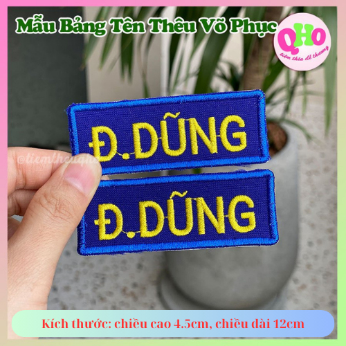 Bảng Tên Thêu Trên Võ Phục Dành cho Các Bộ Môn Teakwondo, Karate, Vovinam, Võ Cổ Truyền, Thêu Theo Yêu Cầu