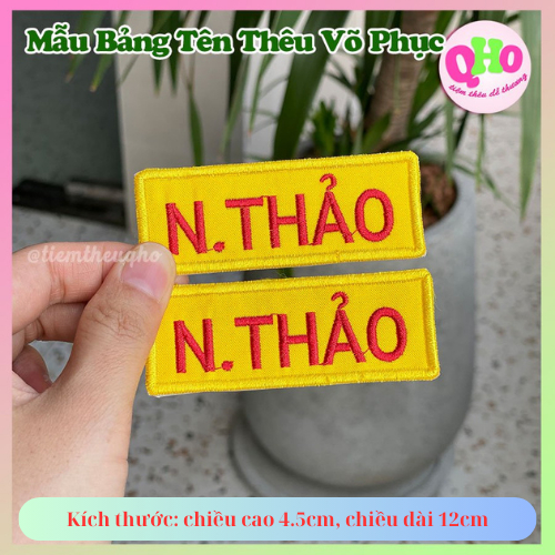 Bảng Tên Thêu Trên Võ Phục Dành cho Các Bộ Môn Teakwondo, Karate, Vovinam, Võ Cổ Truyền, Thêu Theo Yêu Cầu