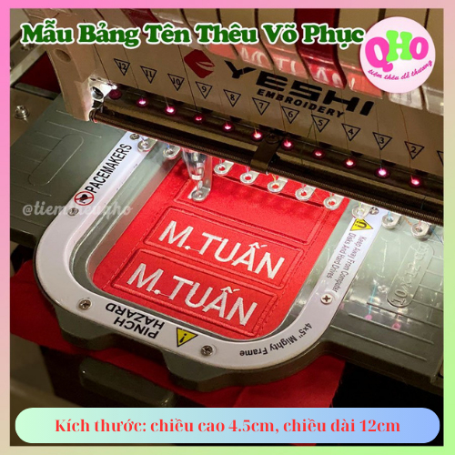 Bảng Tên Thêu Trên Võ Phục Dành cho Các Bộ Môn Teakwondo, Karate, Vovinam, Võ Cổ Truyền, Thêu Theo Yêu Cầu