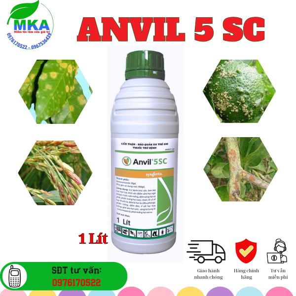 ANVIL 5SC THUỴ SỸ | Thuốc Trừ Nấm Bệnh ANVIL (chai 1 lít); Rỉ Sắt, Nấm Hồng, Ghẻ Sẹo, Lem Lép Hạt, Phấn Trắng