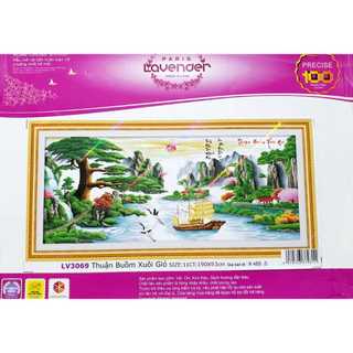 (KHO SỈ) Tranh thêu chữ thập Thuận buồm xuôi gió LV3069 190*93CM