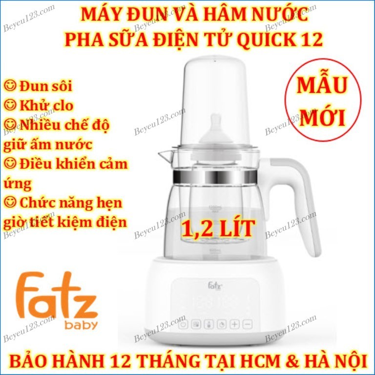 QUICK 12 - Máy đun nước và hâm nước pha sữa điện tử khử clo dung tích 1200ml - Fatzbaby 12 - Fatz FB3503HB FB3503BH