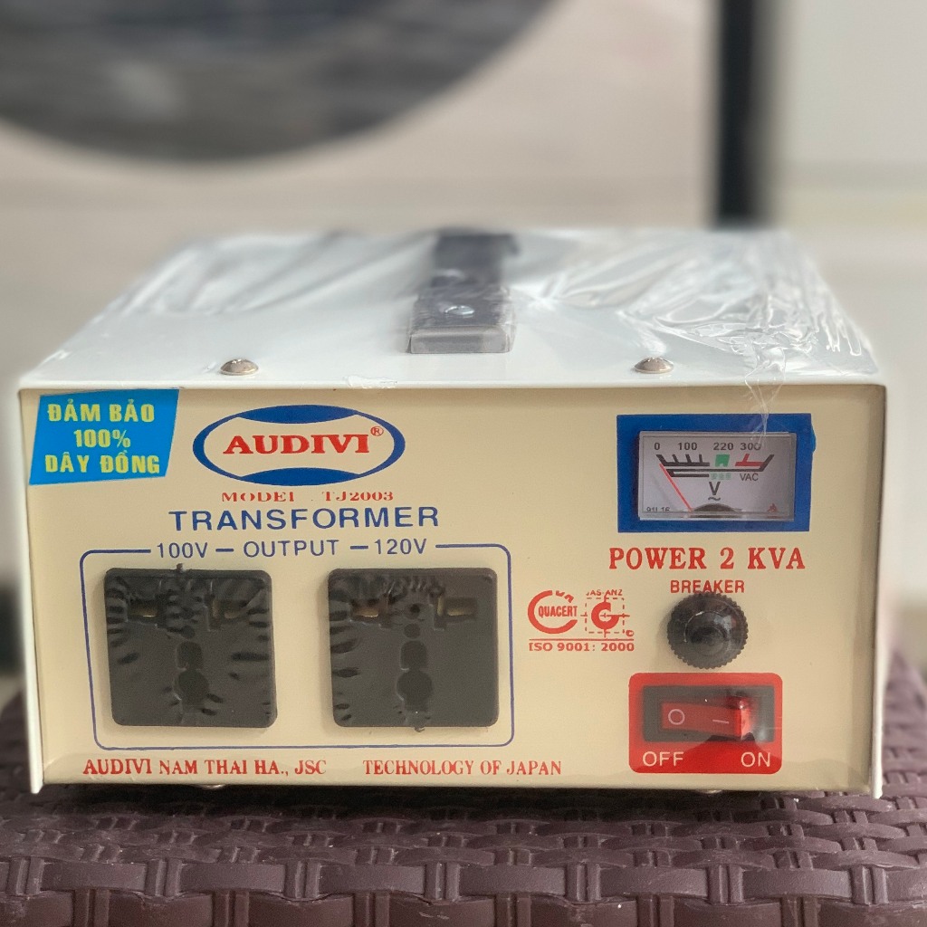 100% đồng, biến áp chuyển điện 220v ra 100v 110v chuyên dùng hàng Nhật 2000va - chính hãng audivi