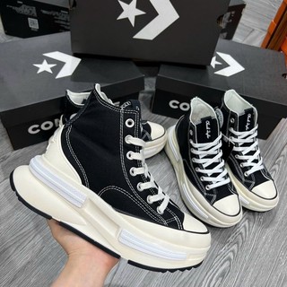 Giày Sneaker Convers RunStar Legacy CX Black White , Giày Thể Thao Nam Nữ CV Cao Cổ Màu Đen Trắng