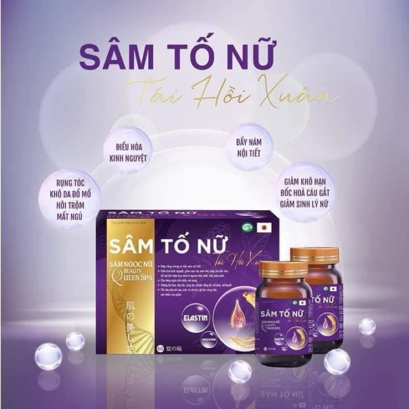 Viên uống nội tiết Sâm Tố Nữ Tái Hồi Xuân Chính Hãng Hộp 60viên