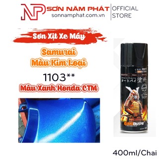Sơn xịt samurai màu kim loại 1103** màu xanh honda ctm