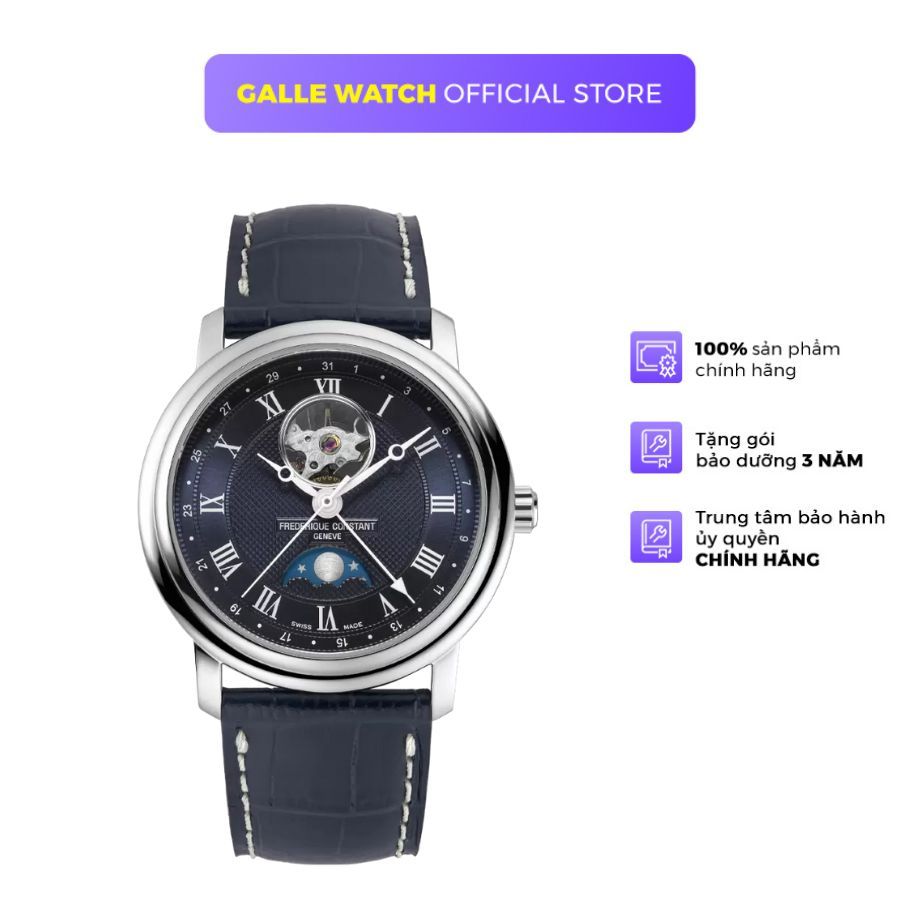 Đồng hồ cơ nam Frederique Constant FC-335MCNW4P26 chịu nước 6ATM, kính Sapphire cao cấp, dây da đeo 