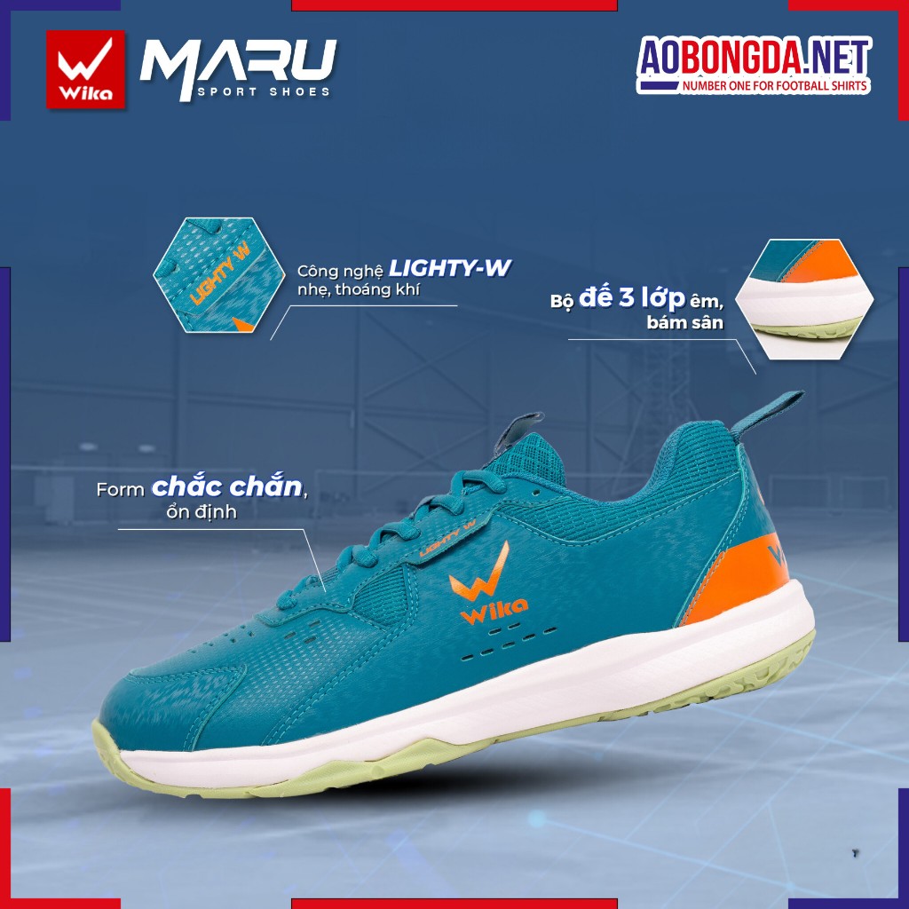 Giày Bóng Chuyền Giày Câu Lông Nam Nữ Wika Maru Chính Hãng, Giày Thể Thao Đế Đệm Eva Nhẹ Êm Thoải Mái Vận Động