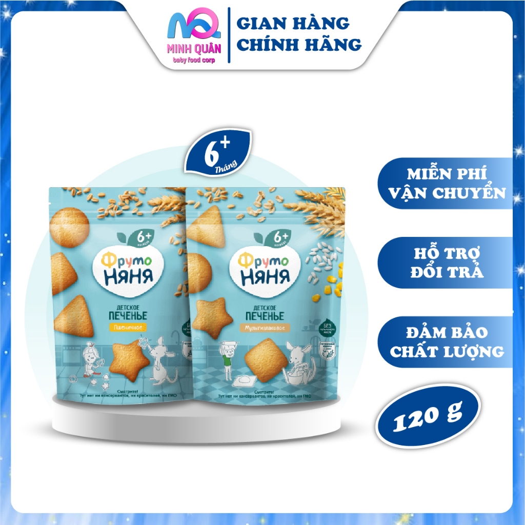 Bánh Ăn Dặm Cho Bé 6 Tháng 120g Fruto Nyanya Nga Chính Hãng