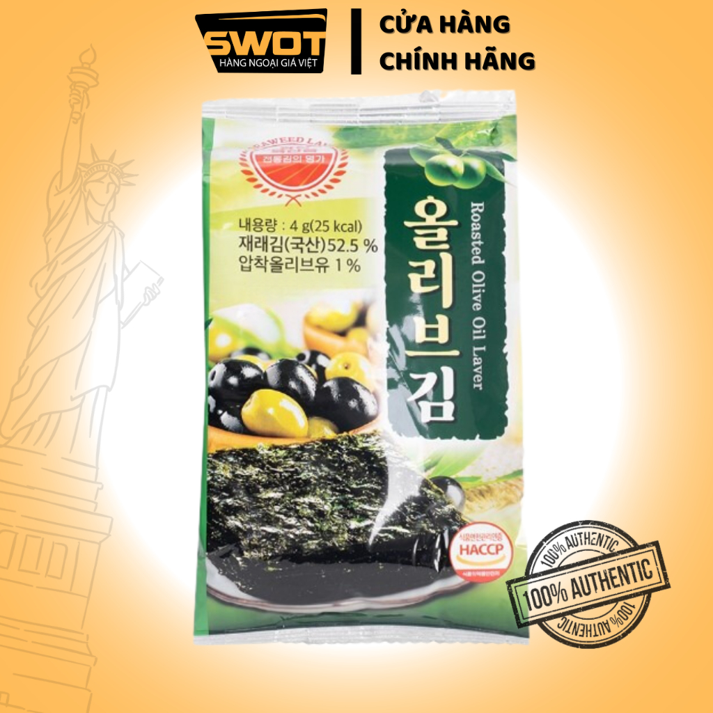 Thùng Rong biển ăn liền Olive Gwangcheon Haejeo Hàn Quốc, Rong biển ăn vặt thơm ngon đặc biệt, hàng chính hãng Hàn Quốc