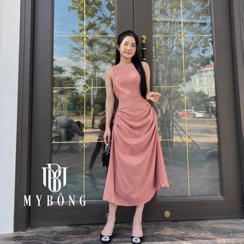 Đầm cổ tròn 2 túi