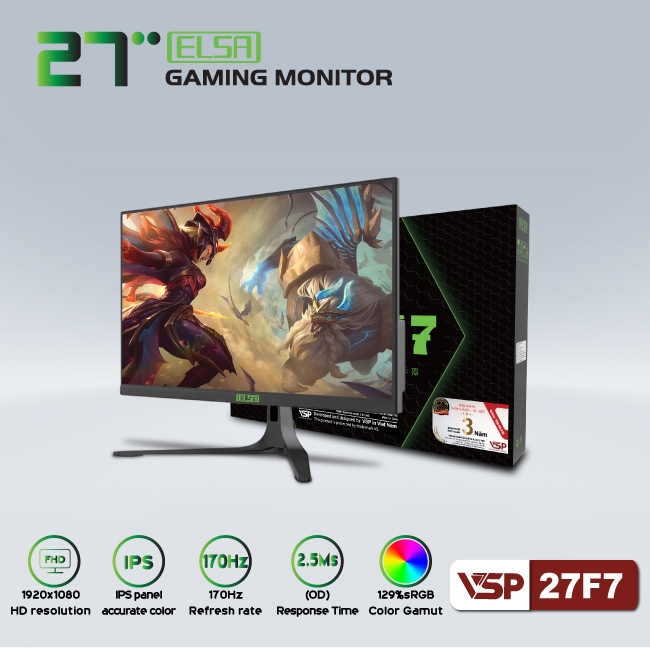 Màn Hình Phẳng ELSA 27F7 IPS