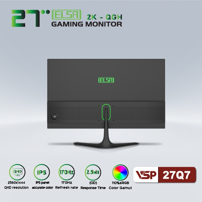 Màn Hình Phẳng ELSA 27Q7 IPS - 2K QHD