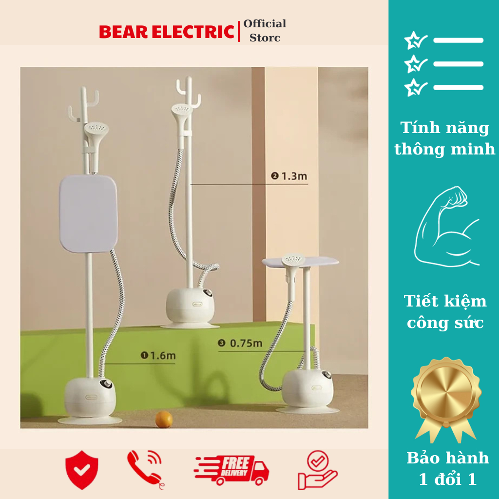 Bàn Là Hơi Nước Cây Bear GTJ-B15V1, Bàn Ủi Hơi Nước Thế Hệ Mới 4 Tốc Độ - Bảo Hành 12 Tháng