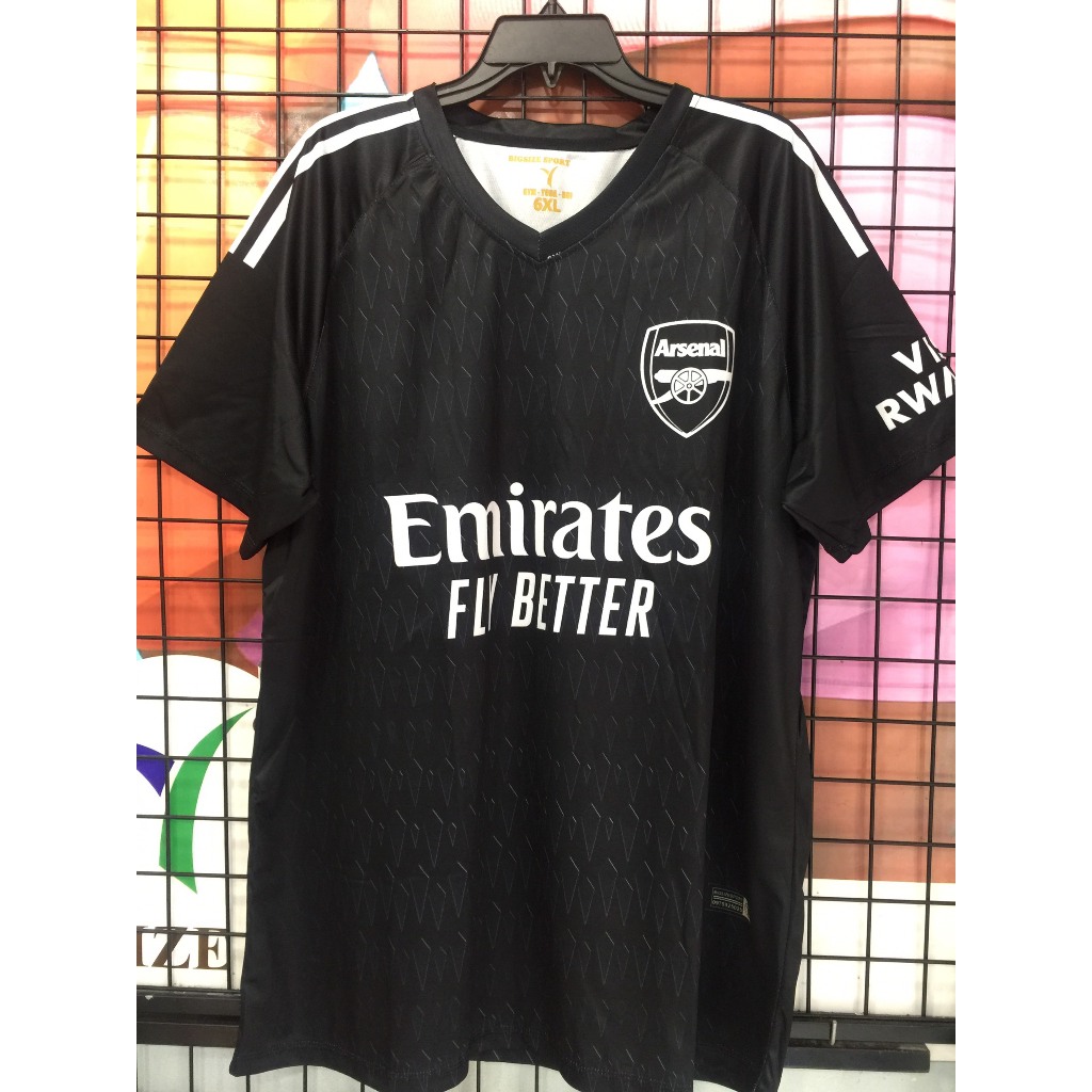 Áo Bóng Đá Bigsize CLB Arsenal Đen Mẫu Mới 2023 Cho Các Anh Từ 100Kg - 130Kg
