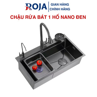 Chậu rửa bát inox304 cao cấp mạ nano đen bồn rửa chén 1 hố to 7846 roja