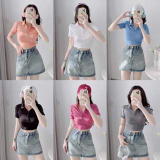 ÁO THUN NỨ CỔ BẺ DÁNG CROPTOP, ÁO CHẤT THUN CO GIÃN MẶC THOẢI MÁI AO02 LANVYSHOP