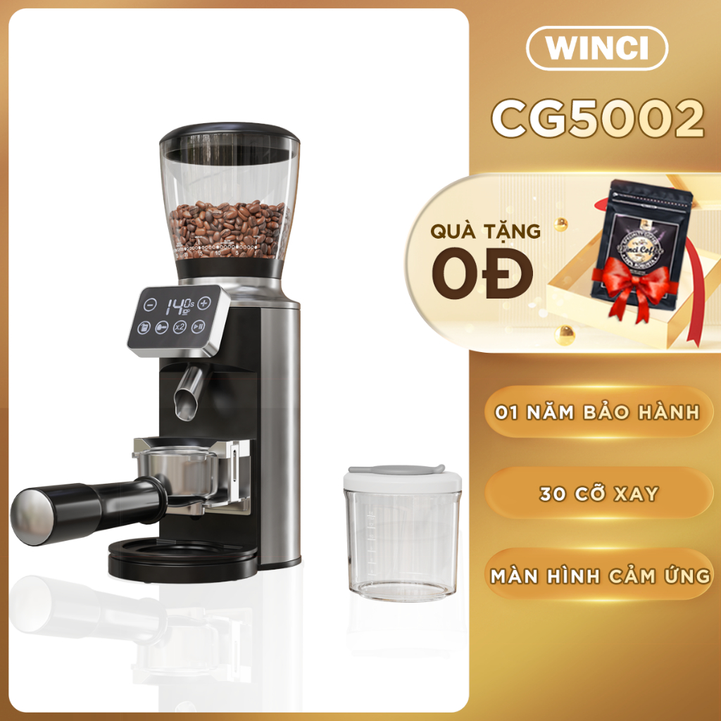 Máy xay hạt cà phê WINCI GC5002, 30 mức độ xay, Bảo hành 12 tháng