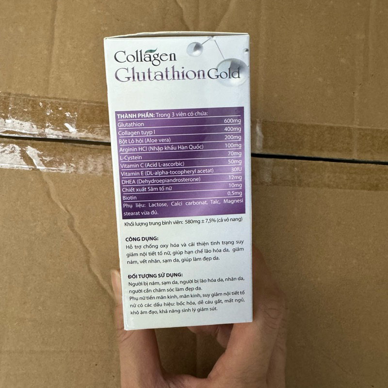 Viên uống trắng da GLUTATHIONE 600 - COLLAGEN GLUTATHION GOLD - Giúp trắng da ,mờ nám