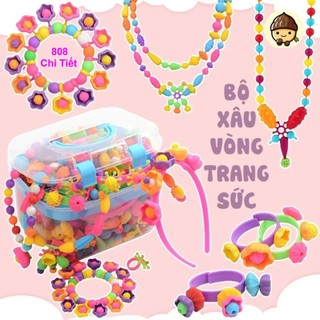 Bộ lắp ghép trang sức lego trang sức đa dạng chi tiết cho bé xâu vòng xâu hạt phát triển tư duy tưởng tượng