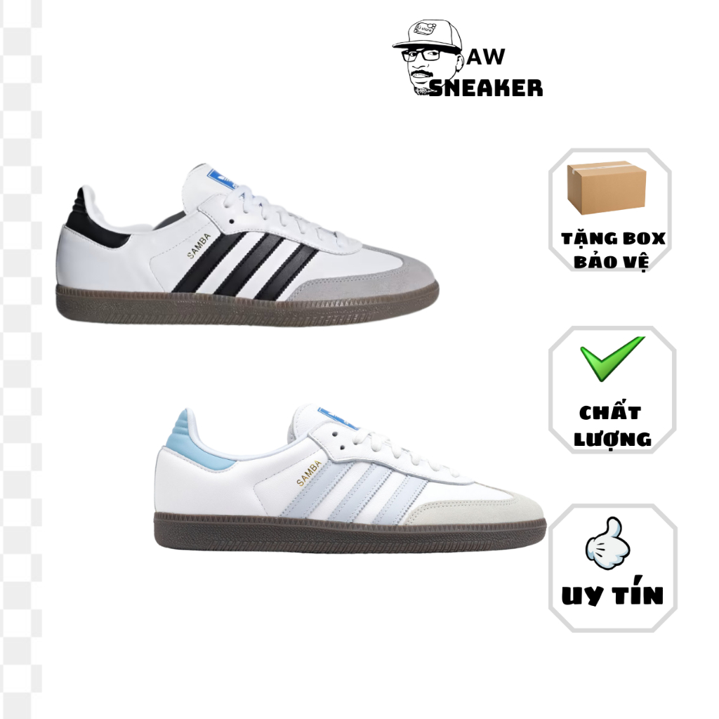 Giày thể thao adi.das Samba Classic đen trắng - Xanh ngọc 2023, Giày sneaker Adidas Samba cao cấp dành cho nam nữ