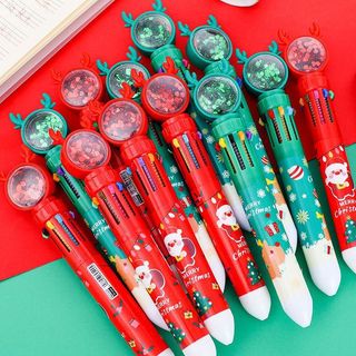Bút bi 10 ngòi noel, bút bi 10 màu dễ thương làm quà tặng học sinh.