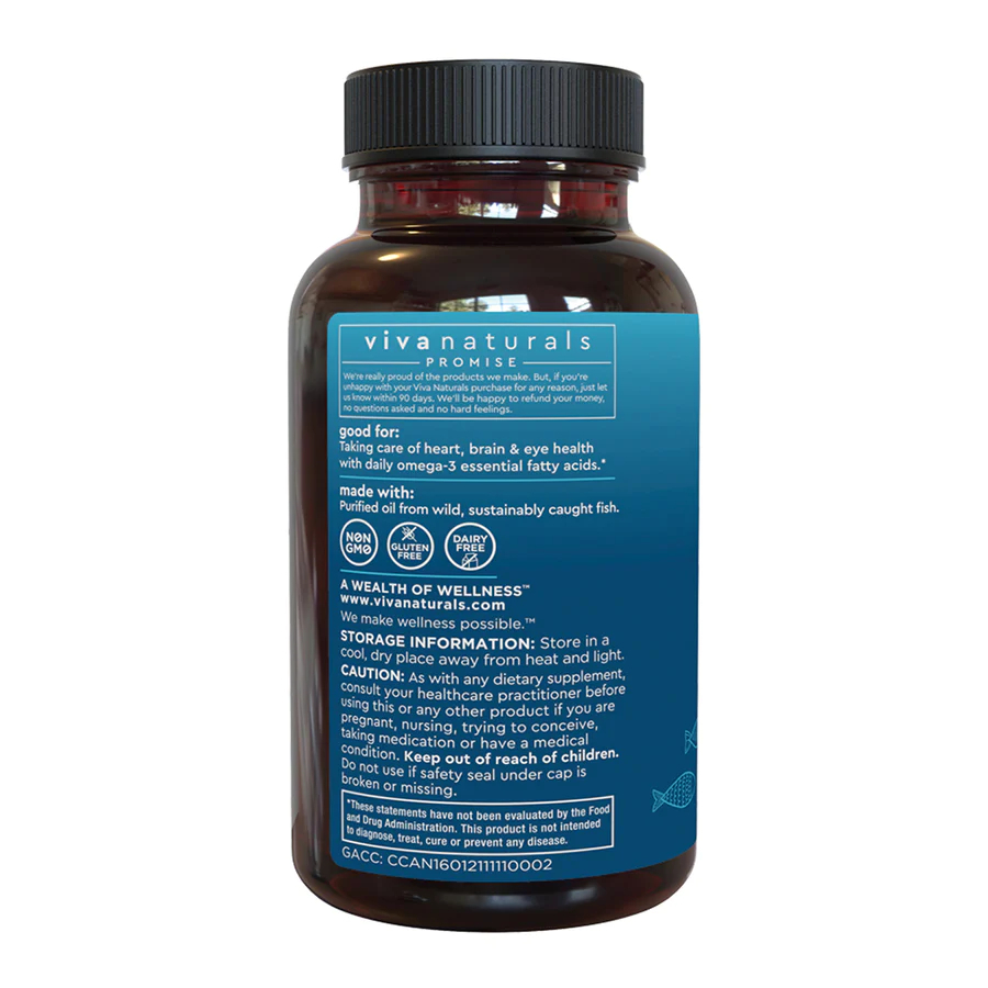 Dầu cá liều cao tốt ƞhất thế giới ''Viva Naturals'' 2000mg EPA + DHA cô đặc 90% : 180 viên