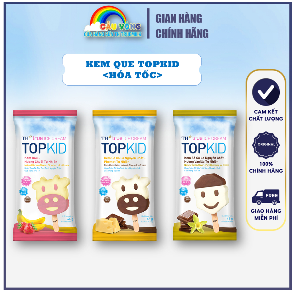 Kem Que TH true ICE CREAM TOPKID 03 vị