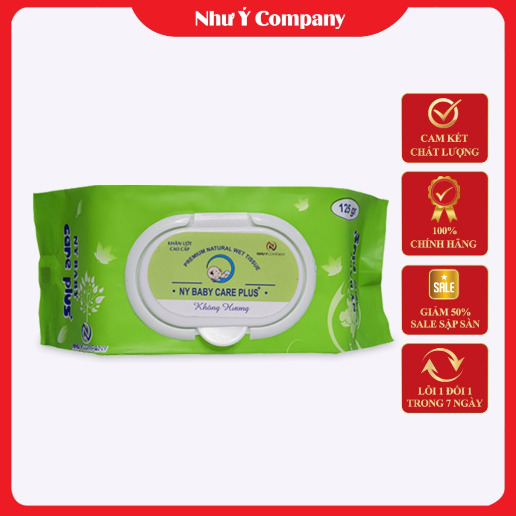 Khăn Ướt Cao Cấp Ny Baby Care Plus+ 125gr Xanh Lá | Nhuycompany