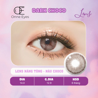 Kính áp tròng, lens màu nâu socola ngọt ngào có độ cận Dark Choco giãn tròng vừa 14.0mm dùng 6 tháng
