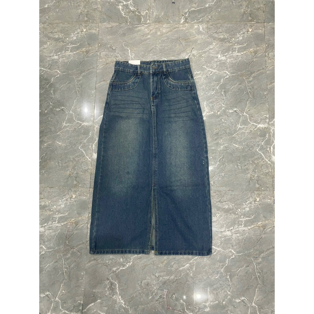 Chân váy Jean Dáng dài xẻ trước  Hari GenZ 8682