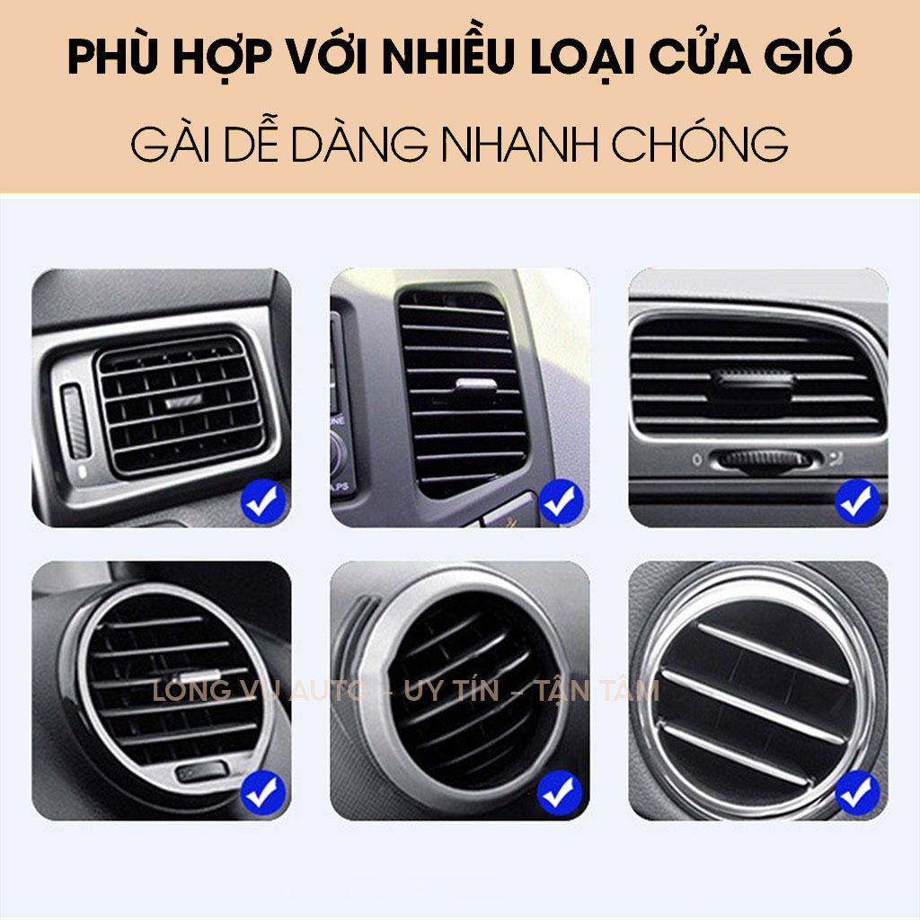 Giá đỡ điện thoại trên ô tô kẹp gắn cửa khe gió điều hoà xoay 360 độ vân cacbon tinh tế nhỏ gọn tiện lợi cho xe