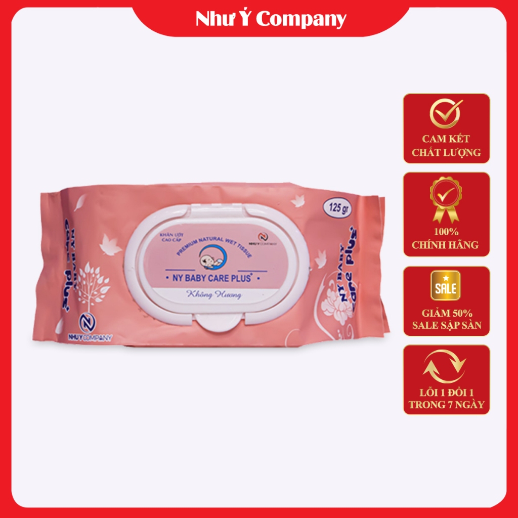 Khăn Ướt Cao Cấp Ny Baby Care Plus+ 125gr Hồng | Nhuycompany