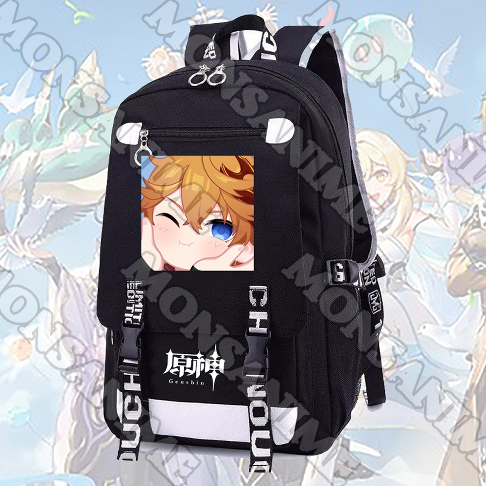 Balo nam nữ in hình GENSHIN IMPACT ver BẸO MÁ cặp sách đi học tiện lợi thời trang