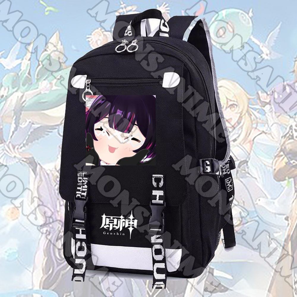 Balo nam nữ in hình GENSHIN IMPACT ver BẸO MÁ cặp sách đi học tiện lợi thời trang