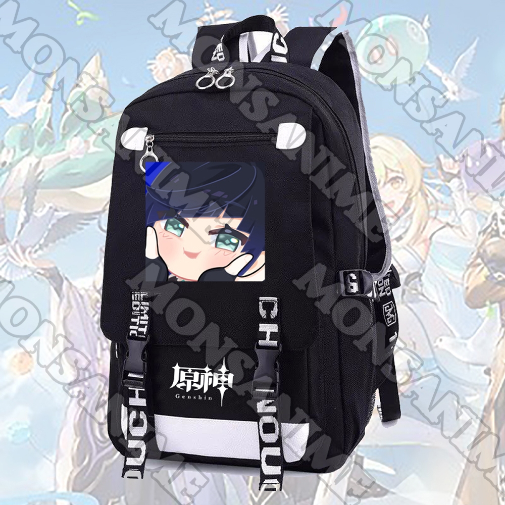 Balo nam nữ in hình GENSHIN IMPACT ver BẸO MÁ cặp sách đi học tiện lợi thời trang