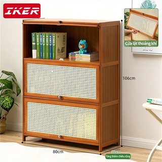 Kệ sách gỗ là loại kệ đựng đồ nhiều tầng, kệ đa năng có cửa tủ và khả năng chứa đồ lớn.