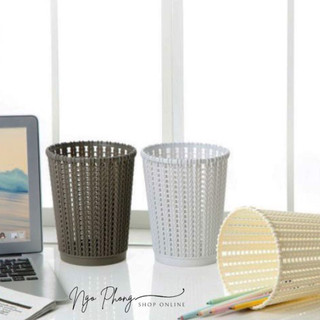 Sọt rác mây Việt Nhật 5155/5156/5157, Sọt nhựa đan mây đựng đồ đa năng,Thiết kế không nắp, kiểu dáng đan mây sang trọng.