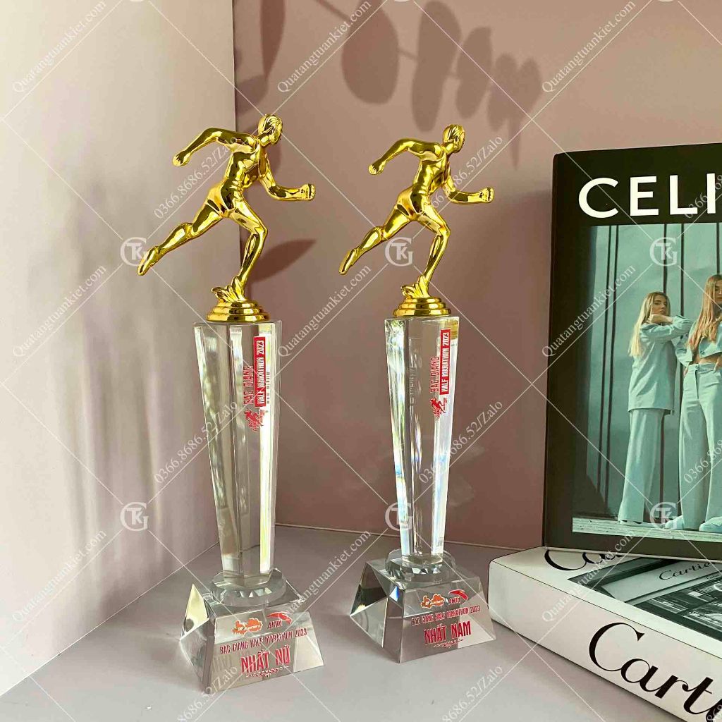 Cúp Pha Lê Giải Chạy Mạ Vàng