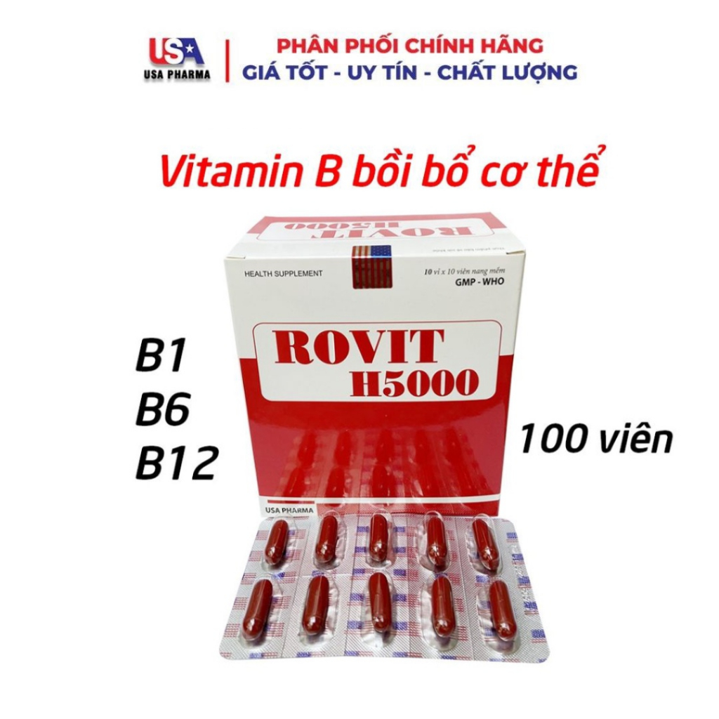 Rovit H5000 vitamin B tổng hợp tăng cường sức khỏe, sức đề kháng - 100 viên (Rovit H5000)